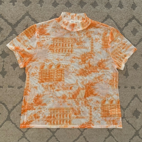 Womens Short Sleeve Sheer Mesh Top - Picture 1 of 8